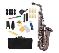 Eb Alto Saxophone Sax Brass Lacquered Black Nickel Woodwind Instrument With Padded Carry Case Accessories