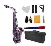Eb Alto Saxophone Sax Vintage Green 802 Key With Carrying Case Reed Cleaning Brush Cloth Woodwind Instrument With Case (Color : Vintage Red)