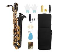 Eb Euphonium Saxophone Set E-Flat Professional Sax With Cloth Box Mouthpiece Sax Parts Accessories Woodwind Instrument (Color : Bk)