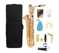Eb Euphonium Saxophone Set E-Flat Professional Sax With Cloth Box Mouthpiece Sax Parts Accessories Woodwind Instrument (Color : Gold)