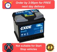 EB442 EXIDE Excell Car Battery 063 Type Renault Clio 1.2 MK 3 Phase 2 (2009-2013