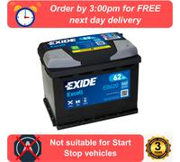EB620 EXIDE Excell Car Battery 027 Type Peugeot 3008 1.6 HDi 115 T84 (2009-2017)