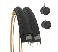 EBA26PXE 2 COVERS 26 X 1 3/8 (37-590) + ROOMS Tires Black for Bike City Bike Road Adult Vintage