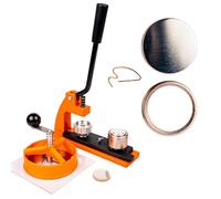 eBadges 25mm Badge Maker Kit with 250 Badge Button Blanks | Metal Button Press, Badge Machine with Circle Cutter | Interchangeable Dies 25, 38, 45, 77mm | DIY Crafts & Custom Designs