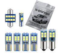 EBAIFUN 18-pc White LED Interior Light Kit Compatible with Lexus GX470 2003 2004 2005 2006 2007 2008 2009 Map Dome Trunk Cargo Courtesy Door License Plate Light Bulb Replacement Bright 6000K Package