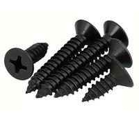 EBAIJQUO M5*10mm Phillips Flat Head Wood Screws Black Xylan Coated Carbon Steel Self-Tapping Screws Full Thread for Wood/Sheet-Metal/plasterboard(100pcs)