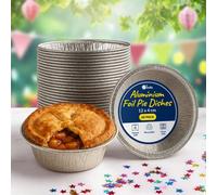ebake 12Cm Aluminium Foil Pie Dishes 60 Pack - Disposable Baking Trays For Pies, Quiches, Pastries, Cakes, Oven & Freezer Safe