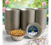 ebake 300 Pack Aluminium Foil Pie Dishes 12Cm X 4Cm Individual Round Pie Tins For Baking Roasting Desserts Serving & Food Storage