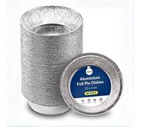 ebake Foil Pie Dishes - 12cm x 4cm Disposable Aluminium Pie Tins in Silver | Size: 100 Pieces ebake Silver 100 Pieces
