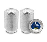ebake Foil Pie Dishes - 200 Pack Individual Pie Tins - 12cm x 4cm Aluminium Foil Pie Cases - Disposable Foil Pie Tins for Roasting and Desserts