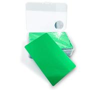 Ebamaz 100PCS Thin Aluminum Alloy Metal Business Cards 3.4 X2.13X0.008 inch for Laser Engrave (Green,Blank)