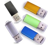 Ebamaz 4GB 5PCS USB Flash Drives 2.0 Metal Key Memory Thumb Pendrives Stick Mixture Colors
