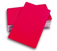 Ebamaz 50PCS Thick 0.45mm Matte Black Finish Aluminum Metal Business Cards Blanks 3.4 X2.13 inch for Customer Laser Engraving (Red,Blank)