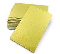 Ebamaz 50pcs Thick 0.45mm Sublimation Metal Business Cards Aluminum Blanks 3.4x2.1X0.018 inch for Color Print/UV Print/Custom Laser Engrave (Pearl Golden)