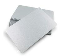 Ebamaz 50pcs Thick 0.45mm Sublimation Metal Business Cards Aluminum Blanks 3.4x2.1X0.018 inch for Color Print/UV Print/Custom Laser Engrave (Pearl Silver)