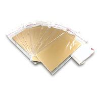 Ebamaz Anodized Aluminium Mount Metal Plate Etching Sheets 100X50X0.5mm Round Corner with Adhesive for Laser Engrave (Gold,10PCS,Blank)