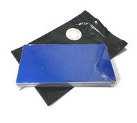 Ebamaz Anodized Aluminium Mount Metal Plate Etching Sheets 100X50X0.5mm Round Corner with Adhesive for Laser Engrave (Blue,10PCS,Blank)