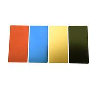 Ebamaz Anodized Aluminium Mount Metal Plate Etching Sheets 100X50X0.5mm Round Corner with Adhesive for Laser Engrave (4PCS,Blank)
