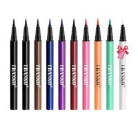 EBANKU 10Pcs Matte Liquid Eyeliner Set, Colorful Neon Eyeliners UV Glow Colored Eyeliners Pen Liquid Eyeliner Makeup Set, Long Lasting High Pigmented with Waterproof & Smudge Proof
