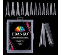 EBANKU 120PCS Clear Dual Nail Forms System Coffin Nail Mold Tips Acrylic Nail Extension Tools for Nail Art Salon Nails Design