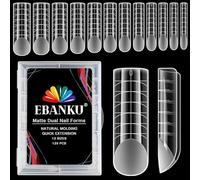 EBANKU 120PCS Clear Matte Full Cover Dual Nail System Form Mold Flat Acrylic Nail Extension Tips Nail Art Manicure Tools