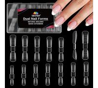EBANKU 120PCS Poly Gel Nail Forms, Reusable Dual Forms for Polygel Short Mold Acrylic Nail Extension Tool for Home Salon Manicure, 12 Sizes(Two Shape)