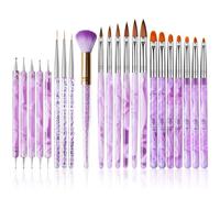 EBANKU 22PCS UV Gel Nail Brush Set, Nail Art Tips Builder Brush Nail Painting Brush Pen Nail Art Dust Remover Brushes Powder Nail Art Design for Women Girls