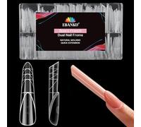 EBANKU 3D Reverse French Dual Form, 150PCS Magic Caps Zone French Nail Dual Form Nail Mold Nail Extension Tool for Home Salon Nail Manicure (Stiletto)