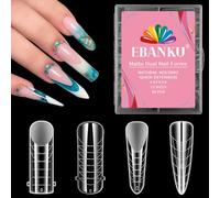 EBANKU 96PCS Poly Gel Nail Forms, Matte Clear Dual Nail Forms for Pedicures Reusable Full Cover Nail Tips Mold for Polygel Pedi Extensions, 4 Styles