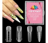 EBANKU 96PCS Poly Gel Nail Forms, Matte Dual Nail Forms for Pedicures Reusable Full Cover Nail Tips Mold for Polygel Pedi Extensions, 4 Styles