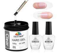 EBANKU Builder Gel for Nails Large Capacity- 100 G Hard Extension Gel with Nail Primer and Dehydrator Professional Quality Nail Tools for Strong Sculpting Overlay