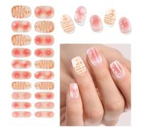 EBANKU Christmas Semi-Cured Gel Nail Strips,Glitter Gel Nail Polish Strips Long Lasting Waterproof Full Wraps Stickers with Stick, File (Christmas Tree and Snowflake)