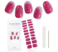 EBANKU Cured Gel Nail Strips, Long Lasting Waterproof Real Polish Wraps - UV/LED Lamp Required
