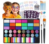 EBANKU Face Painting Kit, 42 Colors Face Paints for Children | Kids Face Paints Set with Full Accessories, Washable Professional Facepaints UV body Paint Halloween Party Makeup