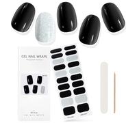 EBANKU Gel Nail Strips, Long Lasting Waterproof Real Polish Wraps with Cuticle Stick, Nail File, Wipes & Sealing (UV/LED Lamp Required)
