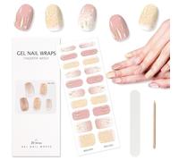 EBANKU Gel Nail Strips, Waterproof Long Lasting Real Nail Polish Wraps Stickers with Cuticle Stick Nail File Wipes & Sealing (UV/LED Lamp Requirement)