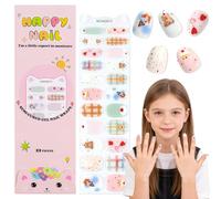 EBANKU Kids Semi Cured Gel Nail Strips, Cute Gel Nail Stickers