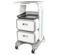 EBANKU Medical Trolley Cart with 2 Drawers, ABS Professional Rolling with Non-slip Pads Drawer, Mobile Trolley Cart for Hospital Clinic, Beauty Salon, Spa, Office, Bedroom