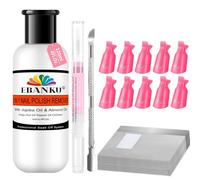 EBANKU Nail Polish Remover Kit, 120ML Gel Remover with Cuticle Oil 10 pcs Nail Clips, 50pcs Nail Foil and Tools Quick Removal for Nails Polish Acrylic Dip Powder