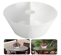 EBaokuup Umbrella Planter-Patio Table Flower Pot with Umbrella Hole-White Half-Circle Planter Pots for Indoor Outdoor Patio Table Garden Home Plants