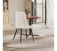eBay Dining Chairs Set of 2 Metal Frame Cream White Modern Ergonomic