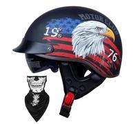 EBAYIN Half Helmet Open-Face Helmet Brain - Cap Cruiser Chopper Scooter Pilot Jet Helmet DOT+ECE Certified Personality Retro Harley Motorcycle Helmet(O,L=(59~60cm))