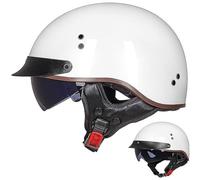 EBAYIN Open Face Helmet Half Motorbike Helmet Vintage Cruiser Chopper Scooter Pilot ECE Certified Retro Harley Motorbike Adult Crash Moped Helmet With Sun Visor for Men And Women,I-M=（57~58cm）