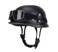 EBAYIN Open Face Motorbike Helmet half helmet Brain cap vintage motorcycle helmet German style Pilot Helmet scooter helmet DOT ECE approved for men women adult crash helmet(B3,XXXL(65~66cm))
