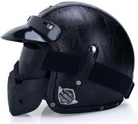 EBAYIN Retro Harley Motorcycle Half Helmet Jet Helmet 3/4 Open Face Helmet Cruiser Chopper Scooter Safety Anti-Collision Motorbike Helmet Moped Helmet ECE Certification,G-XXL(63~64cm)