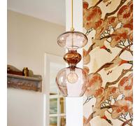 EBB & FLOW Futura M pendant light, obsidian, glass, Ø 18 cm