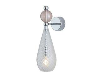 EBB & FLOW - Smykke Wall Lamp, Crystal Check / Obsidian Ball / Shiny Silver - Shiny Silver