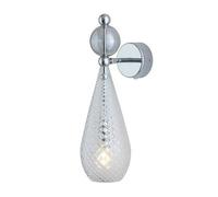 EBB & FLOW - Smykke Wall Lamp, Crystal Check / Smokey Grey Ball / Shiny Silver - Shiny Silver