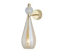 EBB & FLOW - Smykke Wall Lamp, Golden Smoke / Crystal Check Ball / Shiny Gold - Shiny Gold