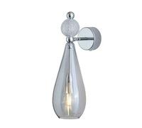 EBB & FLOW - Smykke Wall Lamp, Smokey Grey / Crystal Check Ball / Shiny Silver - Shiny Silver